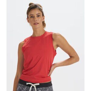 Vuori Holly Tie Backwater Sleeveless T-Shirt in Melon